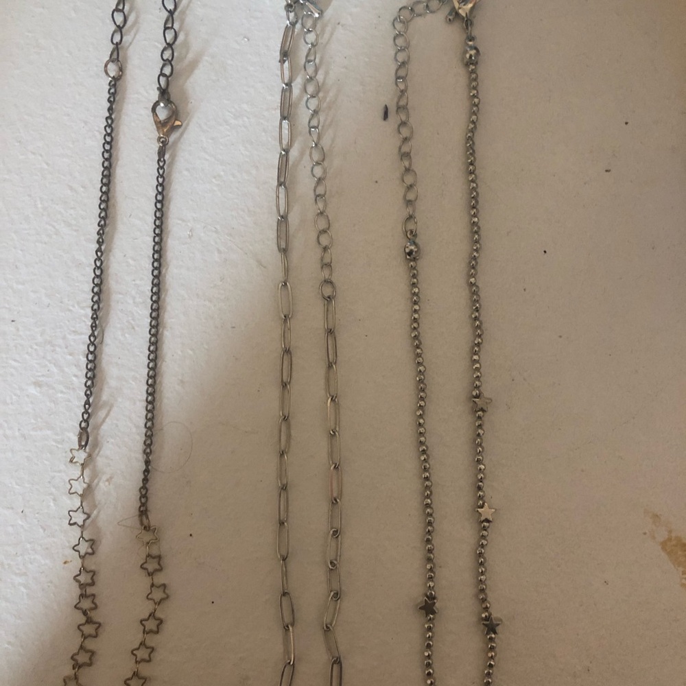 Set of 3 chokers, silver and gold colored